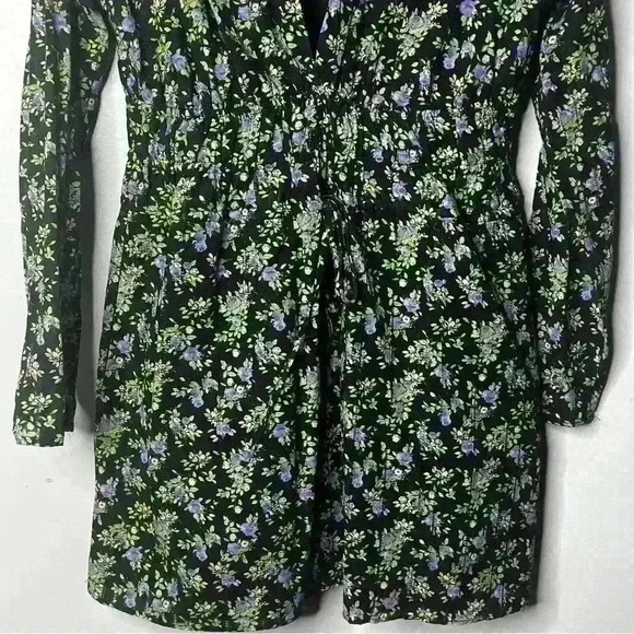 Zara Textured Weave Floral Mini Black Cottagecore Dress Medium - Picture 3 of 7